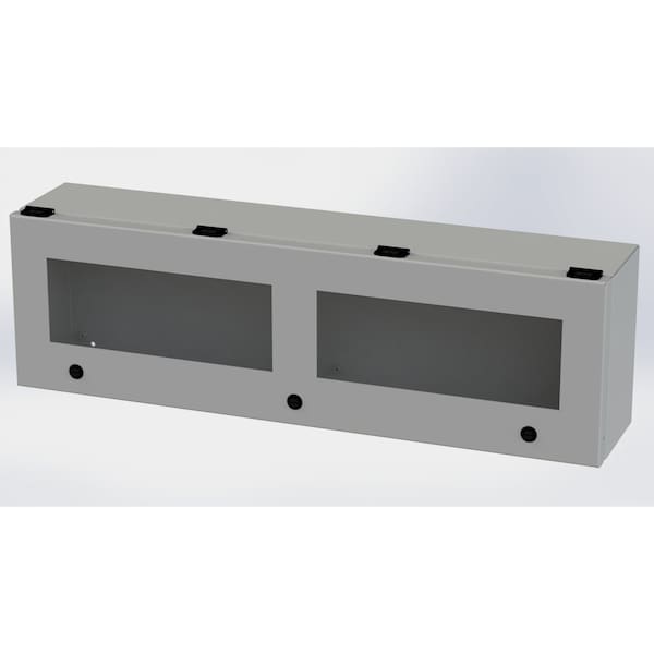 1/4 Turn Latch Electrical Enclosures, 9 in H, 6 in D, 30 in W, NEMA 3R, 4, 12, 13, Carbon Steel